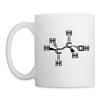 Ethanol Alcohol Molecule seen drunk. - Mug - white - Left