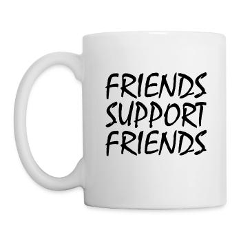 friends supporting friends - Tasse - Weiß - Links