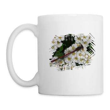 Dragonflies are flying artists - Mug - white - Left