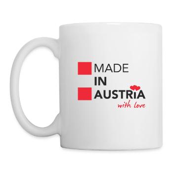 MADE IN AUSTRIA - WITH LOVE - ÖSTERREICH T-SHIRT - Tasse - Weiß - Links