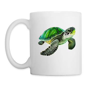 Green sea turtles are impressive animals - Mug - white - Left