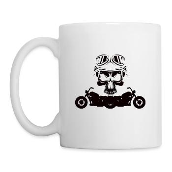 Moto Vintage - moto - Skull- Rocker - Mug blanc - blanc - Gauche