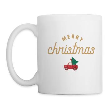 Merry Christmas - Car with Christmas Tree - Mug - white - Left