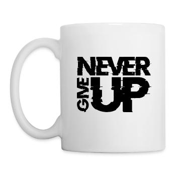 NEVER GIVE UP - Mug - white - Left