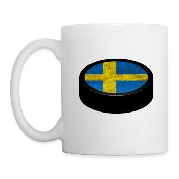 Équipe Suède Hockey Puck - Mug blanc - blanc - Gauche