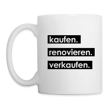 Kaufen. Renovieren. Verkaufen - Tasse - Weiß - Links