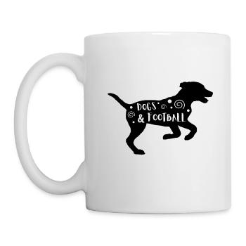 Hunde und Fußball - Tasse - Weiß - Links