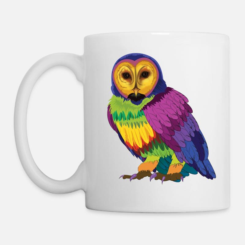 Regenbogeneule - Tasse - Weiß