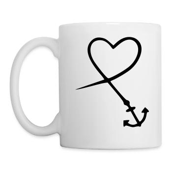 herz anker - Tasse - Weiß - Links