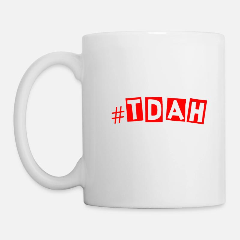 ADHS rot - Tasse - Weiß