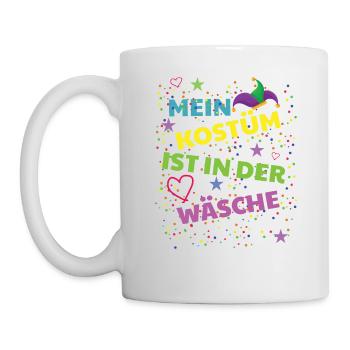 Mein Kostüm ist in der Wäsche - Tasse - Weiß - Links