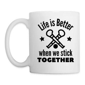 Hurling: Das Leben ist besser, wenn wir zusammenhalten. - Tasse - Weiß - Links