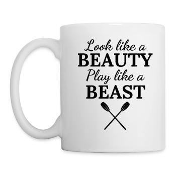Aviron: Ressemblez à un jeu de beauté comme une bête. - Mug blanc - blanc - Gauche