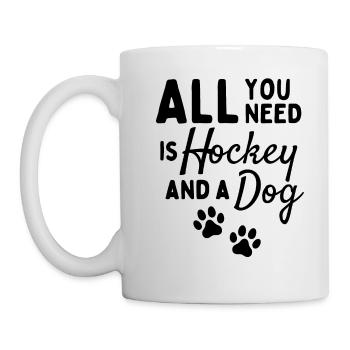 Alles, was Sie brauchen, ist Hockey und ein Hund - Tasse - Weiß - Links