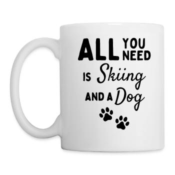 Tout ce dont vous avez besoin est le ski et un chien. - Mug blanc - blanc - Gauche