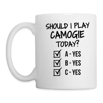 Should I play camogie today? - Mug - white - Left