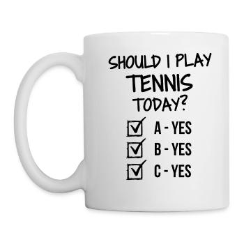 Soll ich heute Tennis spielen? - Tasse - Weiß - Links
