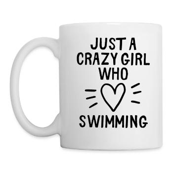 Juste une fille folle qui aime nager. - Mug blanc - blanc - Gauche