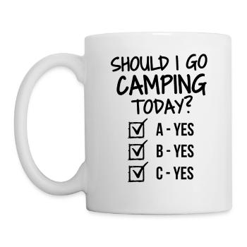 Should I go camping today? - Mug - white - Left