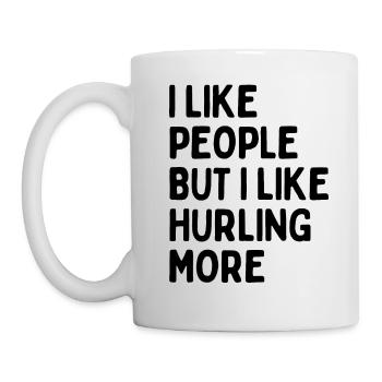 I like people BUT I like hurling more - Mug - white - Left