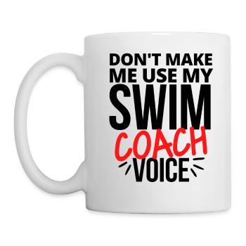 Ne me faites pas utiliser ma voix d’entraîneur de natation - Mug blanc - blanc - Gauche