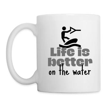 Wakeboarden: Das Leben auf dem Wasser ist besser. - Tasse - Weiß - Links