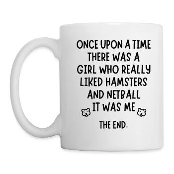 Une fille qui aimait beaucoup le netball et les hamsters. - Mug blanc - blanc - Gauche
