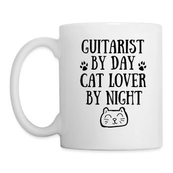 Guitariste de jour. Amoureux des chats la nuit. - Mug blanc - blanc - Gauche