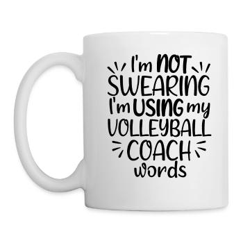 J’utilise les mots de mon entraîneur de volleyball - Mug blanc - blanc - Gauche
