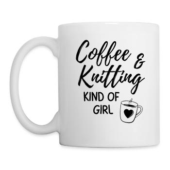 Coffee & knitting kind of girl. - Mug - white - Left