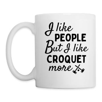 Ich mag Menschen, ABER ich mag Krocket mehr - Tasse - Weiß - Links