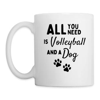 Tout ce dont vous avez besoin, c’est de volley-ball et d’un chien - Mug blanc - blanc - Gauche