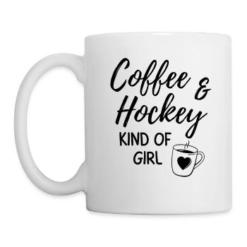 Café et hockey genre de fille - Mug blanc - blanc - Gauche