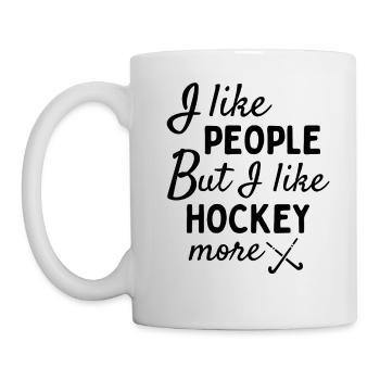 J’aime les gens MAIS j’aime plus le hockey - Mug blanc - blanc - Gauche