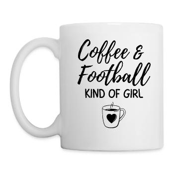 Café et football genre de fille - Mug blanc - blanc - Gauche