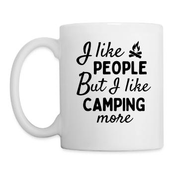 J’aime les gens MAIS j’aime plus camper. - Mug blanc - blanc - Gauche