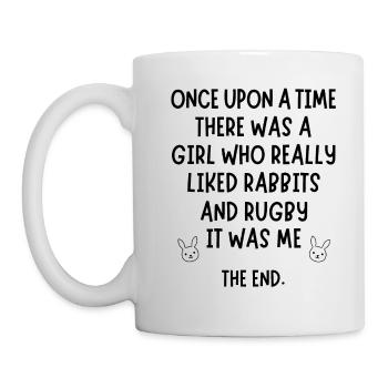 A girl who really liked rabbits and rugby. - Mug - white - Left