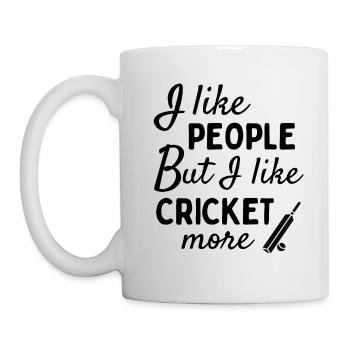 J’aime les gens MAIS j’aime plus le cricket. - Mug blanc - blanc - Gauche