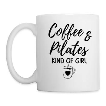 Café & pilates genre de fille - Mug blanc - blanc - Gauche