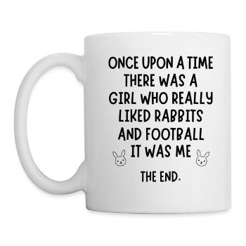 A girl who really liked rabbits and football. - Mug - white - Left