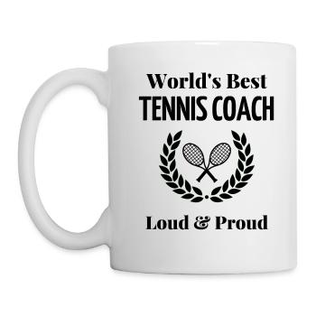 Der beste Tennistrainer der Welt. - Tasse - Weiß - Links