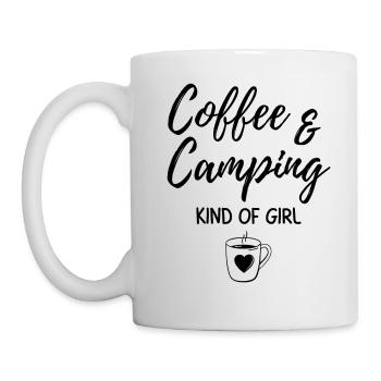 Café et camping genre de fille. - Mug blanc - blanc - Gauche