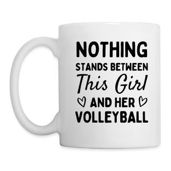Rien ne s’oppose à cette fille et à son volley-ball - Mug blanc - blanc - Gauche