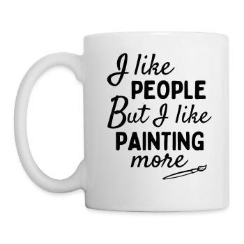 I like people BUT I like painting more - Mug - white - Left