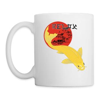 Relax Koi Karpfen Japan Gartenteich Showa - Tasse - Weiß - Links