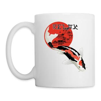 Relax Koi Karpfen Japan Gartenteich Showa Kohaku - Tasse - Weiß - Links