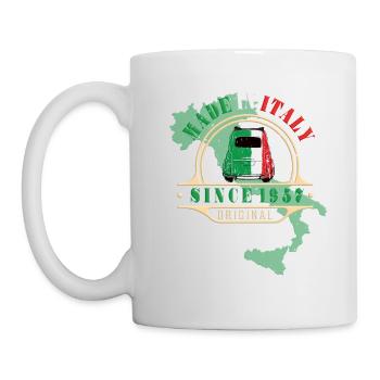 Made in Italy 1957 Oldtimer Auto 500 Bambino - Tasse - Weiß - Links