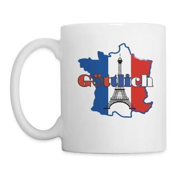 Göttlich Frankreich Oldtimer D S Auto die Göttin - Tasse - Weiß - Links