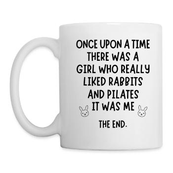 Une fille qui aimait beaucoup les lapins et le pilates. - Mug blanc - blanc - Gauche