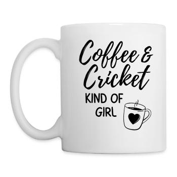 Café & cricket genre de fille. - Mug blanc - blanc - Gauche
